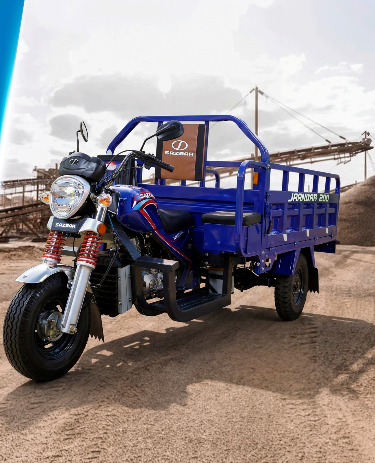 Blue Sazgar Jaandar 200 cargo three-wheeler